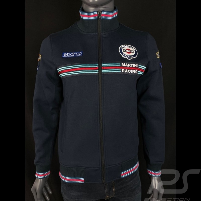 Veste Jacket Jacke Martini Racing Sweatshirt Zippé Bleu marine Sparco 01278MR