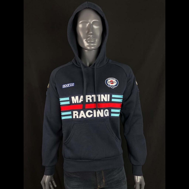 Sweat Sparco Martini Racing - Unisexe, 100% Coton, Taille L, Blanc/Multicolore