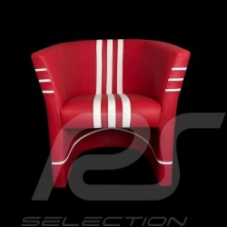 Fauteuil cabriolet Racing Inside n° 23 Salzburg LM70 Rouge / Blanc Tub chair Tubstuhl