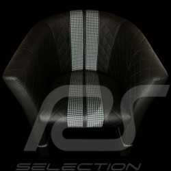 Tub chair Racing Inside n° 70 black / white / pépita fabric