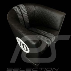 Tub chair Racing Inside n° 70 black / white / pépita fabric