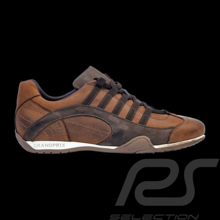 Sneaker / Basket Schuhe Rennfahrer Design Cognac Braun - Herren