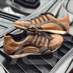 Chaussure Shoes Schuhe Sport sneaker / basket Style pilote Marron Cognac - homme