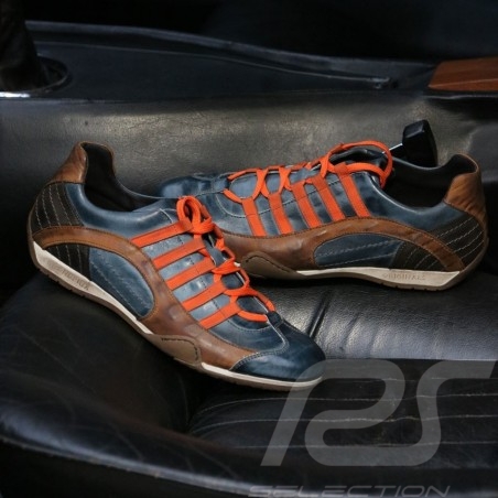 Chaussure Shoes Schuhe Sport sneaker basket style pilote race driver rennfahrer bleu blue blau indig