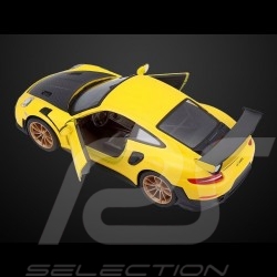 Porsche 911 GT2 RS type 991 phase II 2018 jaune / carbone kit à monter 1/24 Maisto 39523