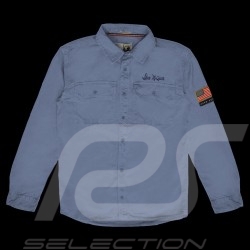 Steve McQueen Shirt US army Grau Blau - Herren