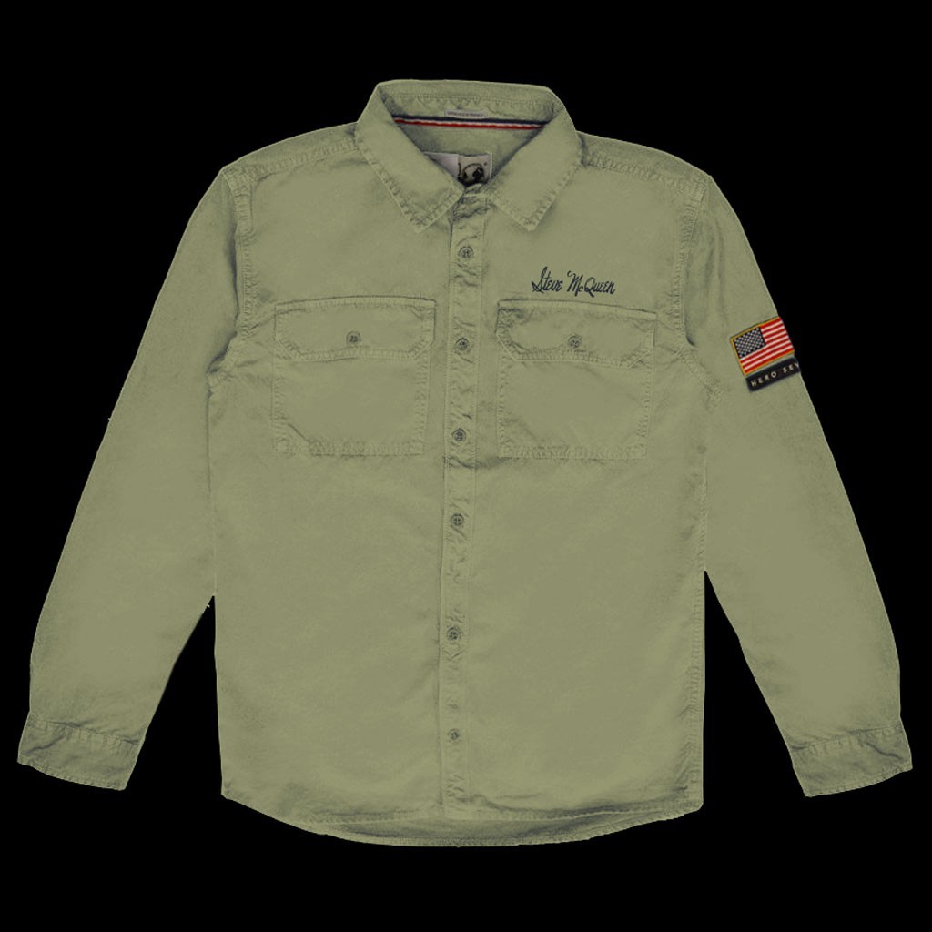 Chemise Steve Mcqueen Us Army Vert Kaki Homme Selection Rs