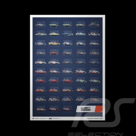 Poster WRC Konstrukteursmeister 1973-2020 48. Jahrestag Limitierten Auflage