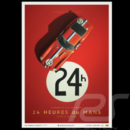 Poster Ferrari 250 GTO Blau Targa Florio 1964 Limitierte Auflage