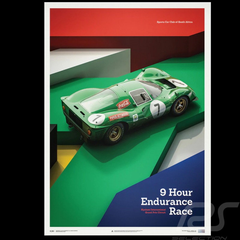 Poster Ferrari 412P Vert 9H Kyalami 1967 Edition Limitée