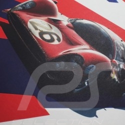 Ferrari Poster 412P Rot 24-Stunden-Rennen von Daytona 1967 Limitierte Auflage