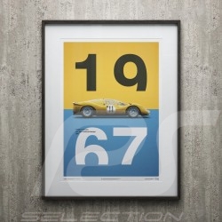 Poster Ferrari 412P Jaune Spa-Francorchamps 1967 Edition Limitée