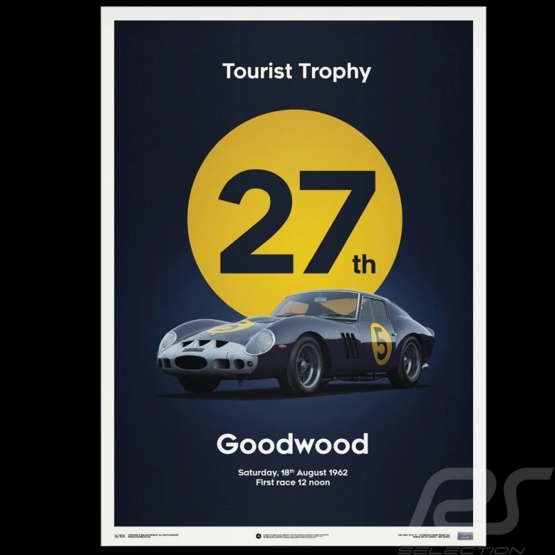Poster Ferrari 250 GTO Dark Blue Goodwood TT 1962 Collector's Edition