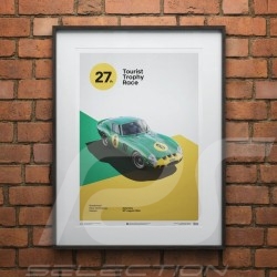 Poster Ferrari 250 GTO Bleu Targa Florio 1964 Edition Limitée