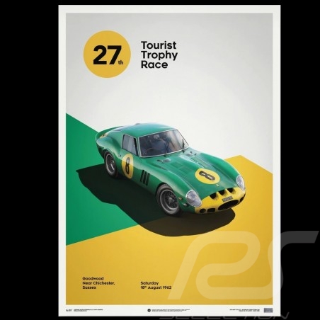 Poster Ferrari 250 GTO Bleu Targa Florio 1964 Edition Limitée