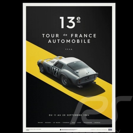 Poster Ferrari 250 GTO Bleu Targa Florio 1964 Edition Limitée