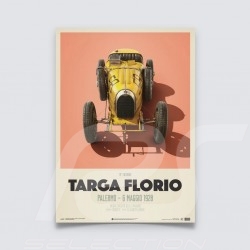 Bugatti T35 Poster Gelb Targa Florio 1928 Limitierte Auflage