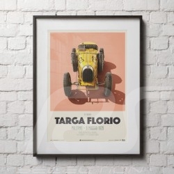 Poster Bugatti T35 Jaune Targa Florio 1928 Edition Limitée