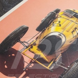 Poster Bugatti T35 Jaune Targa Florio 1928 Edition Limitée