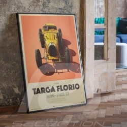 Poster Bugatti T35 Jaune Targa Florio 1928 Edition Limitée