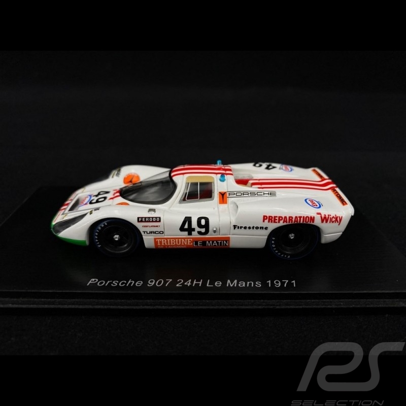 Porsche 907 n° 49 Wicky Racing Team Le Mans 1971 1/43 Spark S9773