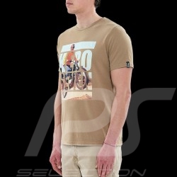 Steve McQueen T-shirt Triumph n° 955 motorbike Sand beige - Men