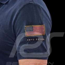 Steve McQueen Poloshirt US Star & Stripes Marineblau - Herren