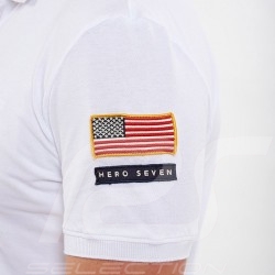 Steve McQueen Poloshirt US Star & Stripes Weiß - Herren