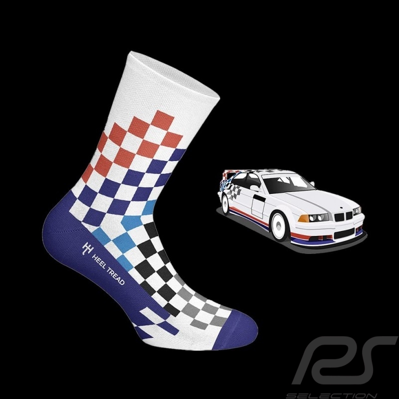 Chaussettes BMW M3 FINA damier multicolore - mixte - Pointure 41/46