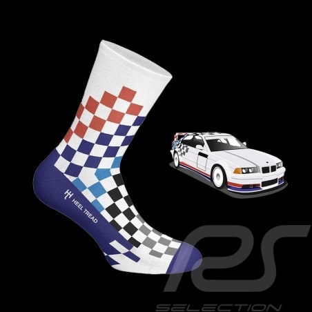 BMW M3 FINA Socken mehrfarbiges Schachbrett - Unisex - Größe 41/46