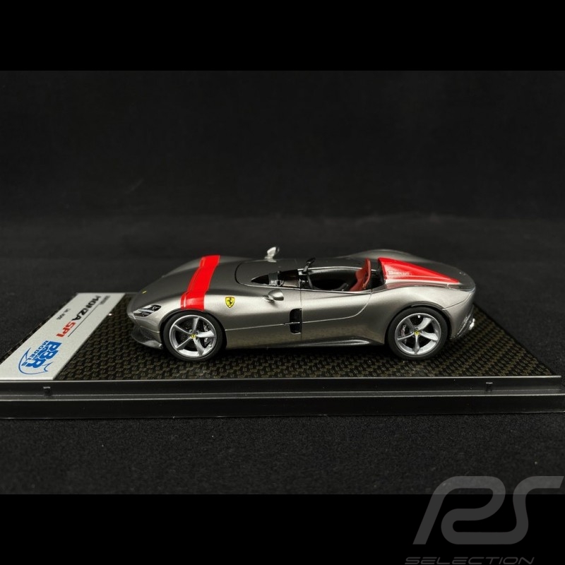 Ferrari Monza SP1 2018 Titanium Silbergrau / rot 1/43 BBR CAR60