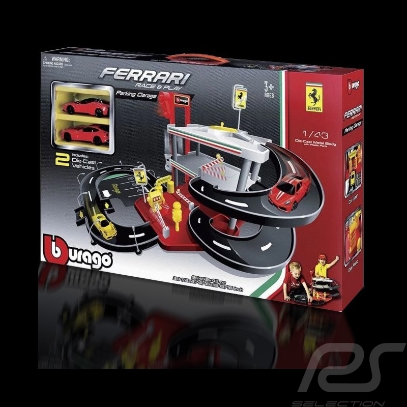 Garage & Parking Ferrari avec 2 voitures 1/43 Bburago 31204