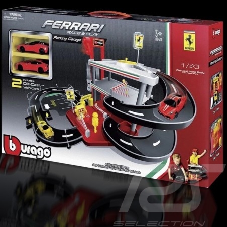 Garage & Parking Ferrari avec 2 voitures 1/43 Bburago 31204