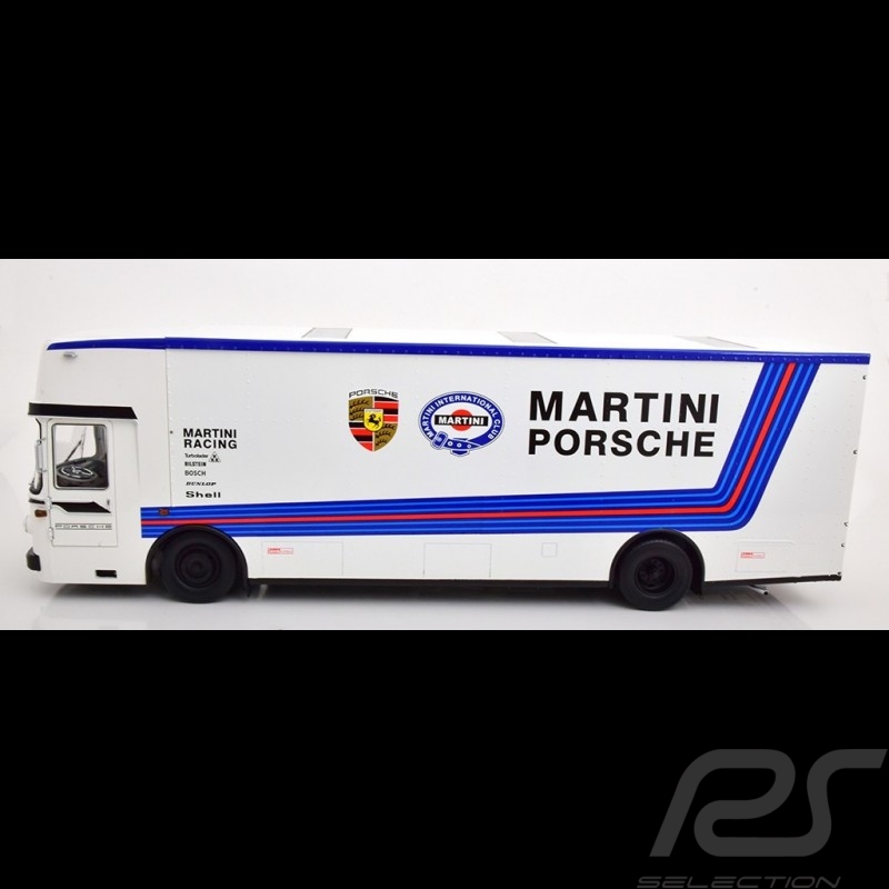 Mercedes O 317 camion Porsche transporteur Martini Racing Blanc 1/18 CMR CMR154