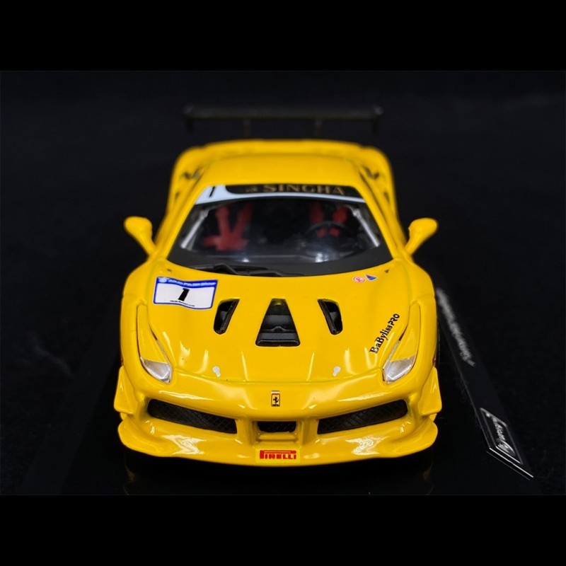 Bburago Ferrari 488 Challenge – Miniature 1/43 Jaune – Voiture Jouet Collection Dès 3 Ans