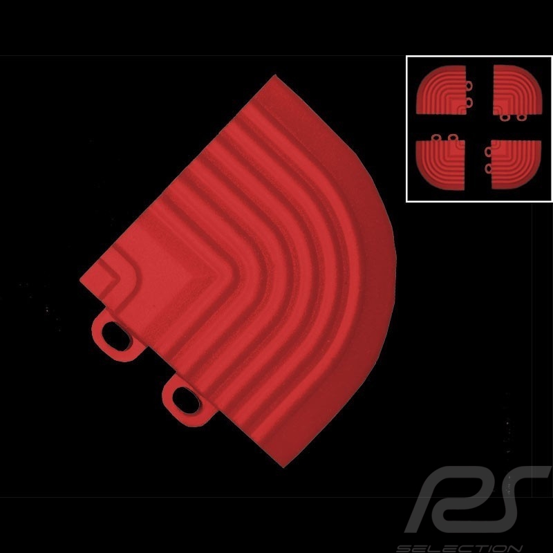 Schräger Geländeranschlusswinkel für Garagenplatten - Farbe Rot RAL3020 - 4er-Satz