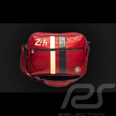 Sac Messenger bandoulière cuir 24h Le Mans - Rouge 26063