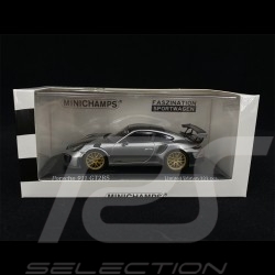 Porsche 911 GT2 RS Type 991 Weissach 2018 Silver Metallic Black Gold 1/43 Minichamps 413067231