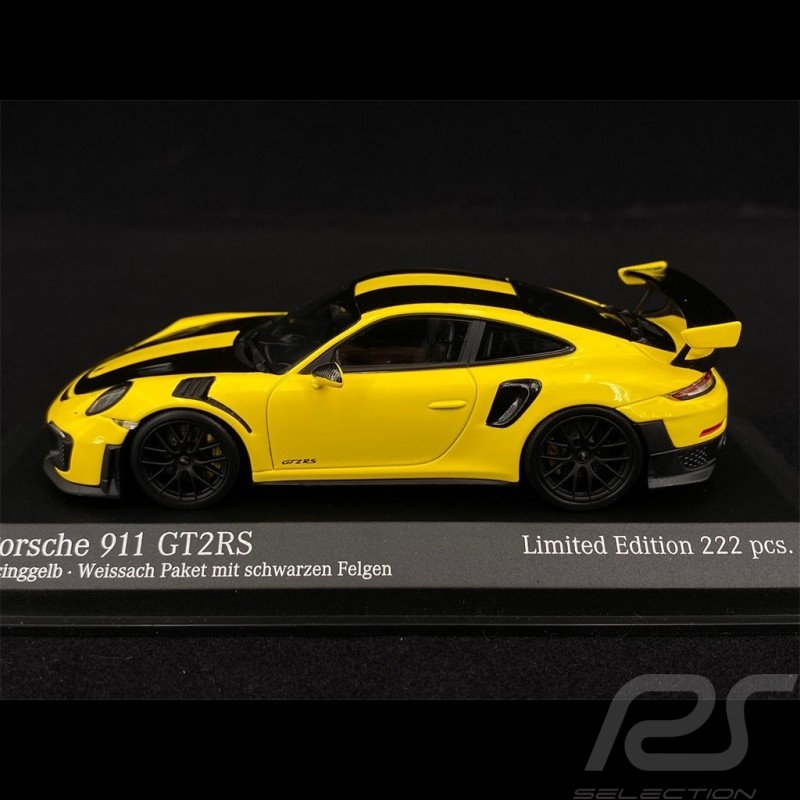 Porsche 911 GT2 RS Type 991 Weissach 2018 Racinggelb Schwarz 1/43 Minichamps 413067231