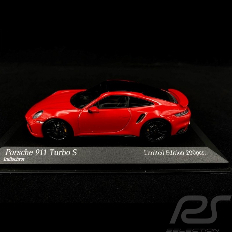 Porsche 911 Turbo S Type 992 2020 Rot Schwarz 1/43 Minichamps 413069479 - Exklusivmodell