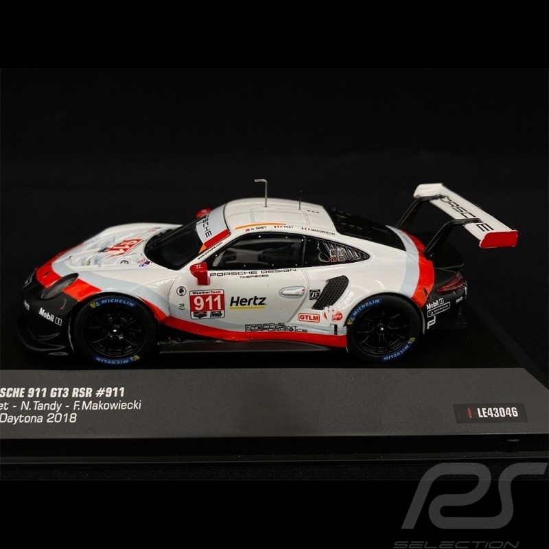 Porsche 911 GT3 RSR Type 991 n° 911 24h Daytona 2018 1/43 IXO MODELS LE43046 Porsche 911 GT3 RSR Type 991 n° 911 24h Daytona 2018 1/43 IXO MODELS LE43046
