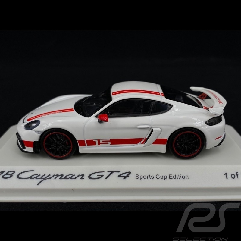 Porsche 718 Cayman GT4 Sports Cup Edition white / red 1/43