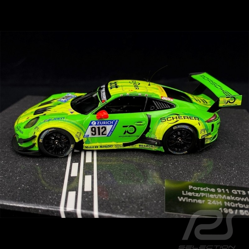 Porsche 911 GT3 R Type 991 n° 912 Sieger 24h Nürburgring 2018 1/43 Minichamps MG-M-911-18-4301