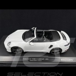 Porsche 911 Turbo S Cabriolet Type 992 2020 Blanc Carrara Métallique 1/18 Minichamps 155069080