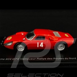 Copy N° 1 / 300 Porsche 904 GTS n° 14 Winner Routes du Nord Rally 1965 1/43 Spark SF164