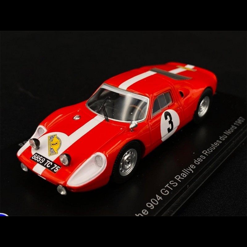 SPARK MODEL 1/43 PORSCHE 904 GTS N.18 RALLYE DES ROUTES DU NORD 1966