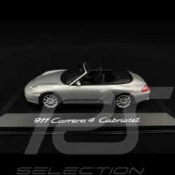 Porsche 911 Carrera 4 Cabriolet type 996 1997 silver grey 1/43 Minichamps WAP02008412