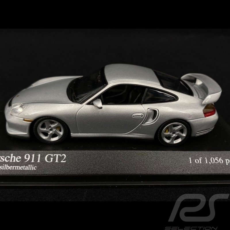 Porsche 911 GT2 type 996 Phase 1 2000 gris polaire métallisé 1/43 Minichamps 430060126 polar grey metallic Arktissilbermetallic 