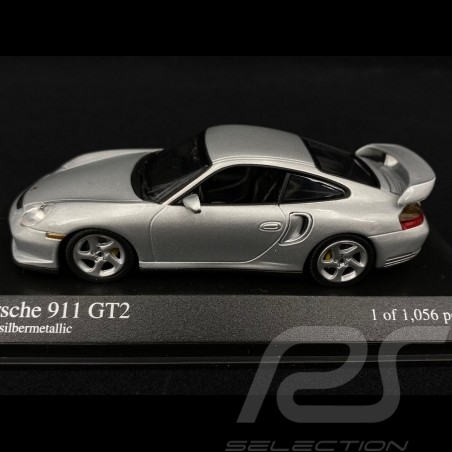Porsche 911 GT2 type 996 Phase 1 2000 gris polaire métallisé 1/43 Minichamps 430060126 polar grey metallic Arktissilbermetallic 