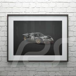 Poster Ford GT40 Noir Vainqueur winner sieger 24h Le Mans 1966 n° 2 - Colors of Speed